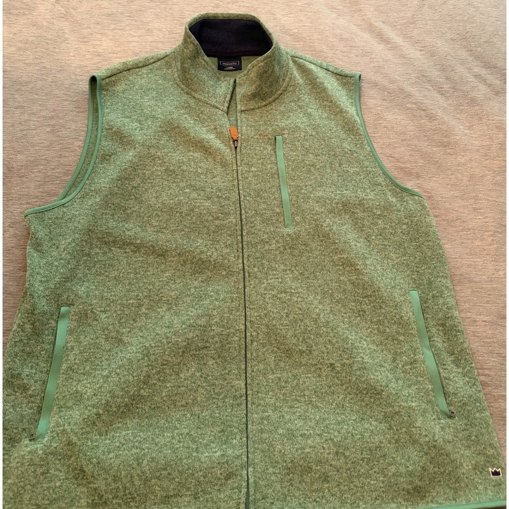 Crown & Ivy Sport Mens Full Zip Sweater Fleece Vest Green XL